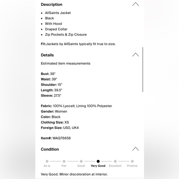 All Saints Midweight Hooded Parka - Picture 6 of 7